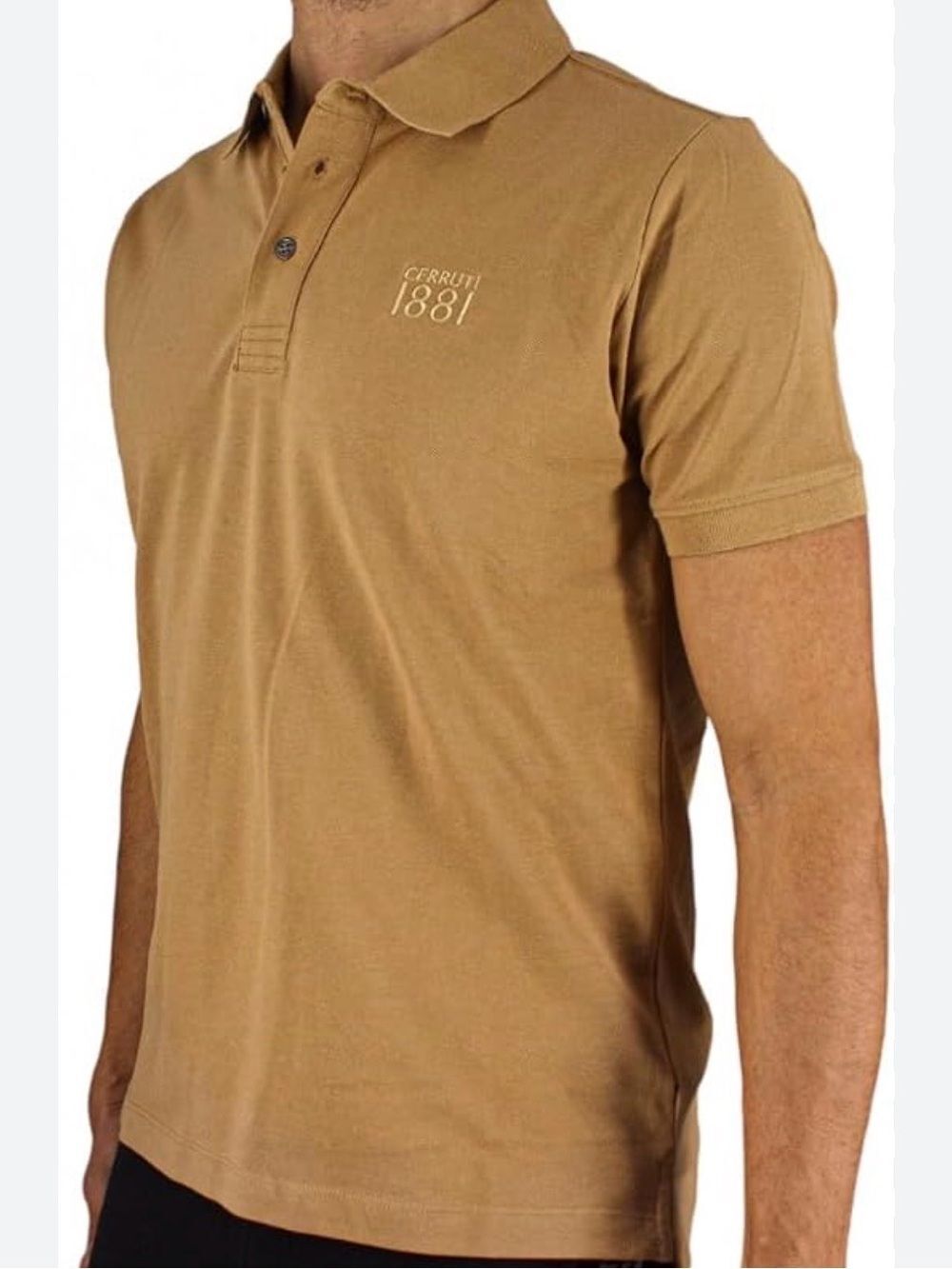 Cerruti 1881 Men’s Polo Shirt XL Camel Tan 100% Cotton Embroidered Logo